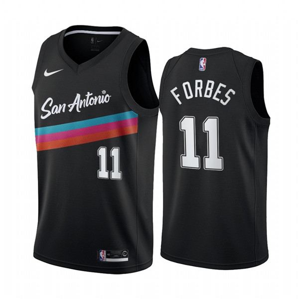 Men's San Antonio Spurs #11 Bryn Forbes Black NBA City Edition Fiesta 2020-21 Stitched Jersey
